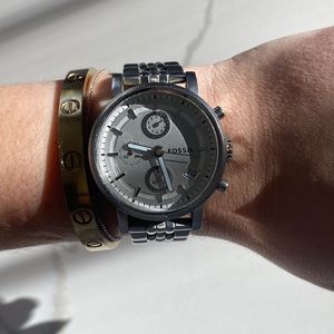 Silver Fossil Watch